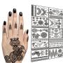 TAFLY Lace Black Chains Tattoo Waterproof Body Henna Transfer Tattoos Stickers for Women & Girls -150 Designs Bracelets,Necklaces,Tribe,Totem,Wing etc 10 Sheets