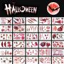 Halloween Scar Temporary Tattoos,Realistic Fake Face Scar Blood Wounds Zombie Vampire Bite Spider Stitches Bloody Tattoo Sticker for Adults Kids Bulk,3D Waterproof Halloween Theme Makeup Prank Props