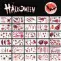 Halloween Scar Temporary Tattoos,Realistic Fake Face Scar Blood Wounds Zombie Vampire Bite Spider Stitches Bloody Tattoo Sticker for Adults Kids Bulk,3D Waterproof Halloween Theme Makeup Prank Props