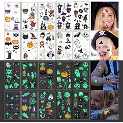 Halloween Temporary Tattoos for kids, Glow in the Dark Halloween Tattoos for Boys Girls, 10 Sheets - 100Pcs Waterproof Tattoos Stickers, Trick or Treat Party Favor Decorations Suppliers