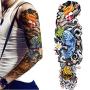 Leoars 4 Sheets Large Temporary Tattoos Sleeve Full Arm Tattoo Sticker and 4-Sheet Half Arm Fake Tattoos Nights Nightmare Before Christmas Fish Peacock Dragon Patter Tattoos Sleeve Body Art Makeup