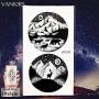 12 Pieces/Lot Mens Fashion Moon Temporary Tattoos Round Totem Fun Sun Wave Magic Tatoos Women Triangle Forest Tattoo Stickers Cover Custom Paste 10x6CM