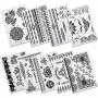 ABOAT Pack of 9 Sheets Henna Temporary Tattoo Black Art Sticker ABOAT Pack of 9 Sheets Henna Temporary Tattoo Black Art Sticker
