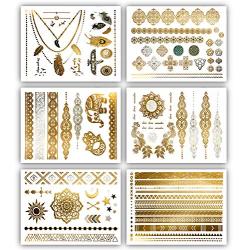 Terra Tattoos Temporary Metallic Tattoos - 75 Gold Tattoos