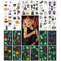 Halloween Tattoos for Kids, 100 Styles Assorted Halloween Temporary Tattoos Waterproof Glow in the Dark Stickers Party Favors for Adult Kids Halloween Trick or Treat Ghost Monster Pumpkin Tattoos