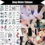 120 Sheets Fake Tattoos Temporary Tattoo Stickers for Women Men Girls Kids Tiny Black Flower Word Sexy Temp Tattoos Small Body Art Decal Designs for Face Hand Neck Wrist Arm Back Chest Decorations