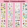 150 PCS Glitter Temporary Tattoos for Kids, Cute Fake Tattoos Stickers for Boys and Girls, Birthday Party Supplies Decorations Favors with Unicorn Dinosaur Mermaid Construction Space - 12 Sheets