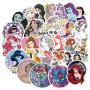 100Pcs Hot Disney Princess Stickers for Water Bottle Cup Laptop Guitar Car Motorcycle Bike Skateboard Luggage Box Vinyl Waterproof Graffiti Patches JKT