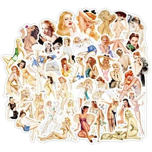 Honch Retro Pin-up Girls Stickers Pack 50 Pcs Suitcase Stickers Vinyl Sexy Lady Decals for Laptop Bumper Helmet Ipad Cars Luggage Water Bottle Honch Retro Pin-up Girls Stickers Pack 50 Pcs Suitcase Stickers Vinyl Sexy Lady Decals for Laptop Bumper Helmet Ipad Cars Luggage Water Bottle