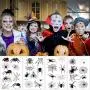 Konsait 86PCS Halloween Tattoos Spider Tattoos, Spider Web Spider Net Tattoos, Halloween Face Shoulder Arm Tattoo Stickers for Women Men Kids Boys Halloween Cosplay Accessories