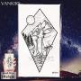 12 Pieces/Lot Geometry Triangle Mountain Temporary Tattoo Sticker Cover Women Body Arm Art Drawing Waterproof Fake Black Sea Weave Tatoos Custom 10x6CM