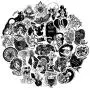 Black and White Stickers for Laptop,50pcs Waterproof Stickers Perfect for Water Bottle Notebook Phone Car Skateboard Black and White Stickers for Laptop,50pcs Waterproof Stickers Perfect for Water Bottle Notebook Phone Car Skateboard