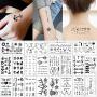 20 Sheets Fake Black Tiny Temporary Tattoo Body Sticker Hand Neck Wrist Art Fashion