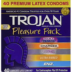 Trojan Pleasure Pack Premium Lubricated Latex Condoms