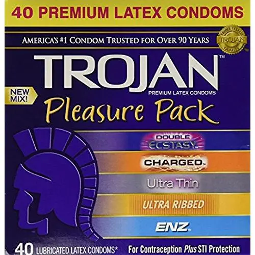 Trojan Pleasure Pack Premium Lubricated Latex Condoms Trojan Pleasure Pack Premium Lubricated Latex Condoms