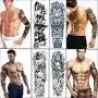 Temporary Tattoos 8 Sheets,Black Full Arm Tattoo Body Stickers for Men Women Adults Kids Temporary Tattoos 8 Sheets,Black Full Arm Tattoo Body Stickers for Men Women Adults Kids