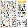 150PCS Halloween Temporary Tattoos for Kids, Halloween Decorations Party Makeup Pumpkin 12 sheets Waterproof Kids Tattoos Halloween Stickers Boys Girls Trick or Treat Party Favor