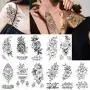 glaryyears 11 Sheets 24 Tattoos Black Flower Temporary Tattoos for Women, Realistic Henna Rose Fake Temporary Tattoo Stickers Waterproof on Wrist Arm Shoulder Body Art 3.5x7.5 glaryyears 11 Sheets 24 Tattoos Black Flower Temporary Tattoos for Women, Realistic Henna Rose Fake Temporary Tattoo Stickers Waterproof on Wrist Arm Shoulder Body Art 3.5x7.5