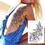 COKTAK 6 Pieces/Lot 3D Realistic Large Black Rose Flower Temporary Tattoos For Women Body Art Arm Big Peony Geometric Tattoo Stickers Adults Fake Waterproof Tatoo Legs Sketch Sexy Girl Peach Lily COKTAK 6 Pieces/Lot 3D Realistic Large Black Rose Flower Temporary Tattoos For Women Body Art Arm Big Peony Geometric Tattoo Stickers Adults Fake Waterproof Tatoo Legs Sketch Sexy Girl Peach Lily