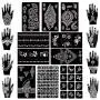 Koogel 18 Sheets Henna Tattoo Stencil Kit, 97 Pcs Temporary Glitter Airbrush Tattoo Stencils Arabian Tattoo Stickers for Face Paint Body Art Koogel 18 Sheets Henna Tattoo Stencil Kit, 97 Pcs Temporary Glitter Airbrush Tattoo Stencils Arabian Tattoo Stickers for Face Paint Body Art