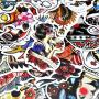 50-Pcs PVC Stickers Vinyl Old School Tattoo Laptop Car Decals Waterproof Sunlight-Proof Durable for Cars Motorbikes Luggage Skateboard Decor