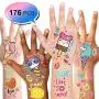 Konsait 176PCS Kids Temporary Tattoo, Fake Waterproof Tattoo Stickers For Children Girls Candy Lollipop Ice Cream Sweet Tattoos for Birthday Summer Beach Childrens Day Gift Party Favors Supplies Konsait 176PCS Kids Temporary Tattoo, Fake Waterproof Tattoo Stickers For Children Girls Candy Lollipop Ice Cream Sweet Tattoos for Birthday Summer Beach Childrens Day Gift Party Favors Supplies