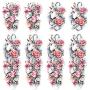 Leoars Halloween Temporary Tattoos, 4-Sheet Rose Flower Full Arm Sleeve Tattoos and 4-Sheet Fake Skull Rose Half Arm Tattoos Stickers for Men Women Girls Makeup