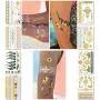 Metallic Temporary Tattoos for Women Teens Girls - 8 Sheets Gold Silver Temporary Tattoos Glitter Shimmer Designs Jewelry Tattoos - 100+ Color Flash Fake Waterproof Tattoo Stickers (Mustique) Metallic Temporary Tattoos for Women Teens Girls - 8 Sheets Gold Silver Temporary Tattoos Glitter Shimmer Designs Jewelry Tattoos - 100+ Color Flash Fake Waterproof Tattoo Stickers (Mustique)