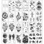 Yazhiji 36 Sheets Temporary Tattoos Stickers, 12 Sheets Fake Body Arm Chest Shoulder Tattoos for Men or Women with 24 Sheets Tiny Black