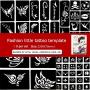 Airbrush Tattoo Stencil Kit Durable Body-Painting Alphabet Temporary Tattoo Template Body Art Drawing Stencil for Henna Tattoos,Body Glitter Tattoos,Face Painting (118pcs/pack)