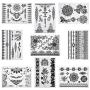 ABOAT Pack of 9 Sheets Henna Temporary Tattoo Black Art Sticker