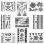 ABOAT Pack of 9 Sheets Henna Temporary Tattoo Black Art Sticker ABOAT Pack of 9 Sheets Henna Temporary Tattoo Black Art Sticker