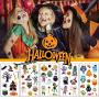 150PCS Halloween Temporary Tattoos for Kids, Halloween Decorations Party Makeup Pumpkin 12 sheets Waterproof Kids Tattoos Halloween Stickers Boys Girls Trick or Treat Party Favor