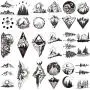 22 Sheets Mountain Temporary Tattoos Stickers, Including Fake Tattoos Waterproof Fake Black Geometry Sun Star Moon Tree Triangle Sea Wave Tattoos, Semi Permanent Tattoos for Adult and Kids 22 Sheets Mountain Temporary Tattoos Stickers, Including Fake Tattoos Waterproof Fake Black Geometry Sun Star Moon Tree Triangle Sea Wave Tattoos, Semi Permanent Tattoos for Adult and Kids
