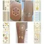Metallic Temporary Tattoos for Women Teens Girls - 8 Sheets Gold Silver Temporary Tattoos Glitter Shimmer Designs Jewelry Tattoos - 100+ Color Flash Fake Waterproof Tattoo Stickers (Caicos) Metallic Temporary Tattoos for Women Teens Girls - 8 Sheets Gold Silver Temporary Tattoos Glitter Shimmer Designs Jewelry Tattoos - 100+ Color Flash Fake Waterproof Tattoo Stickers (Caicos)