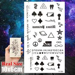 COKTAK 8 Pieces/Lot Small Sexy Lips Leaf Black Cartoon Temporary Tattoo For Kids Cute Star Children Tattoo Sticker Infinity Love Women Body Finger Art Waterproof Tatoos Girls Diamonds