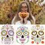 Halloween Decorations Costumes Temporary Tattoos Stickers Face Makeup Waterproof 9 Sheets Gems Flower Skull Mask Make up for Women Kids Party Decors Halloween Decorations Costumes Temporary Tattoos Stickers Face Makeup Waterproof 9 Sheets Gems Flower Skull Mask Make up for Women Kids Party Decors