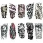 Ooopsiun 10 Sheets Large Temporary Tattoos For Men Adults, Punk Mechanical Waterproof Arm Fake Tattoos For Men Ooopsiun 10 Sheets Large Temporary Tattoos For Men Adults, Punk Mechanical Waterproof Arm Fake Tattoos For Men