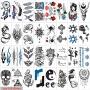 42 Sheets Temporary Tattoos Stickers (Include 10 Sheets Large Stickers), Fake Body Arm Chest Shoulder Tattoos for Men and Women