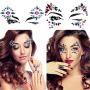 Lady Up 6 PCS Face Gems Stickers Rhinestones Crystals Rainbow Mermaid Face Jewels Glitters Temporary Tattoos Stickers for Festival Halloween Carnival Party