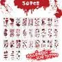 Halloween Temporary Tattoos - Innoo Tech Halloween Scar Tattoo, 30 Sheet Halloween Tattoo Stickers with Fake Bloody Scar Wound Injury Body Stickers Waterproof for Halloween Cosplay Party