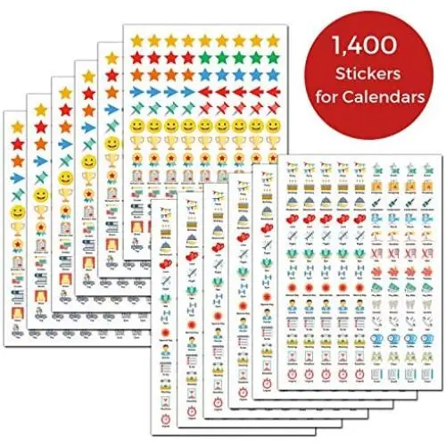 CRANBURY Daily Planner Stickers for Calendars - (Set of 1400), 46 Unique Designs, Calendar Stickers for Bullet Journal, Daily Planner, Agenda or Notebook, Planner Stickers and Office Accessories CRANBURY Daily Planner Stickers for Calendars - (Set of 1400), 46 Unique Designs, Calendar Stickers for Bullet Journal, Daily Planner, Agenda or Notebook, Planner Stickers and Office Accessories