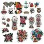 CARGEN Cool Classic Temporary Tattoo Traditional Temporary Tattoo Old School Stickers Waterproof Vintage Sticker CARGEN Cool Classic Temporary Tattoo Traditional Temporary Tattoo Old School Stickers Waterproof Vintage Sticker