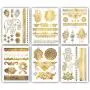 Terra Tattoos Metallic Henna Temporary Tattoos - 75 Gold Temp Tattoos Terra Tattoos Metallic Henna Temporary Tattoos - 75 Gold Temp Tattoos