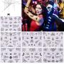 Olgaa 10 Pieces Halloween Face Tattoos Temporary Tattoos Crawling Spider Tattoo Cobweb Spider Web Halloween Tattoos Sticker for Halloween Body Decoration