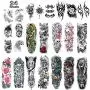 Leoars Extra Large Temporary Tattoos Sleeve, Full Arm Sleeve Temporary Tattoos for Men Women Body Art, Fake Half Arm Tattoo Stickers, 24-Sheet Leoars Extra Large Temporary Tattoos Sleeve, Full Arm Sleeve Temporary Tattoos for Men Women Body Art, Fake Half Arm Tattoo Stickers, 24-Sheet