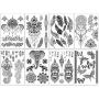 Yazhiji 8 sheets Extra Large Henna Mandala Temporary Tattoo Collection for Women and Girls Sexy Tattoo Stickers.