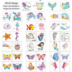 Temporary Tattoos for Kids(80pcs),Konsait Glitter Mermaid Unicorn Butterfly Tattoos for Children Girls Birthday Party Favors Supplies Great Kids Party Accessories Goodie Bag Stuffers Party Fillers