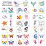 Temporary Tattoos for Kids(80pcs),Konsait Glitter Mermaid Unicorn Butterfly Tattoos for Children Girls Birthday Party Favors Supplies Great Kids Party Accessories Goodie Bag Stuffers Party Fillers