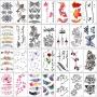 Temporary Tattoos for Women Men - Rose Feather Animals Written Words Flowers and Butterfly Body Art Tattoo Stickers for Girls or Kids Waterproofing 30 Sheets (style 1)